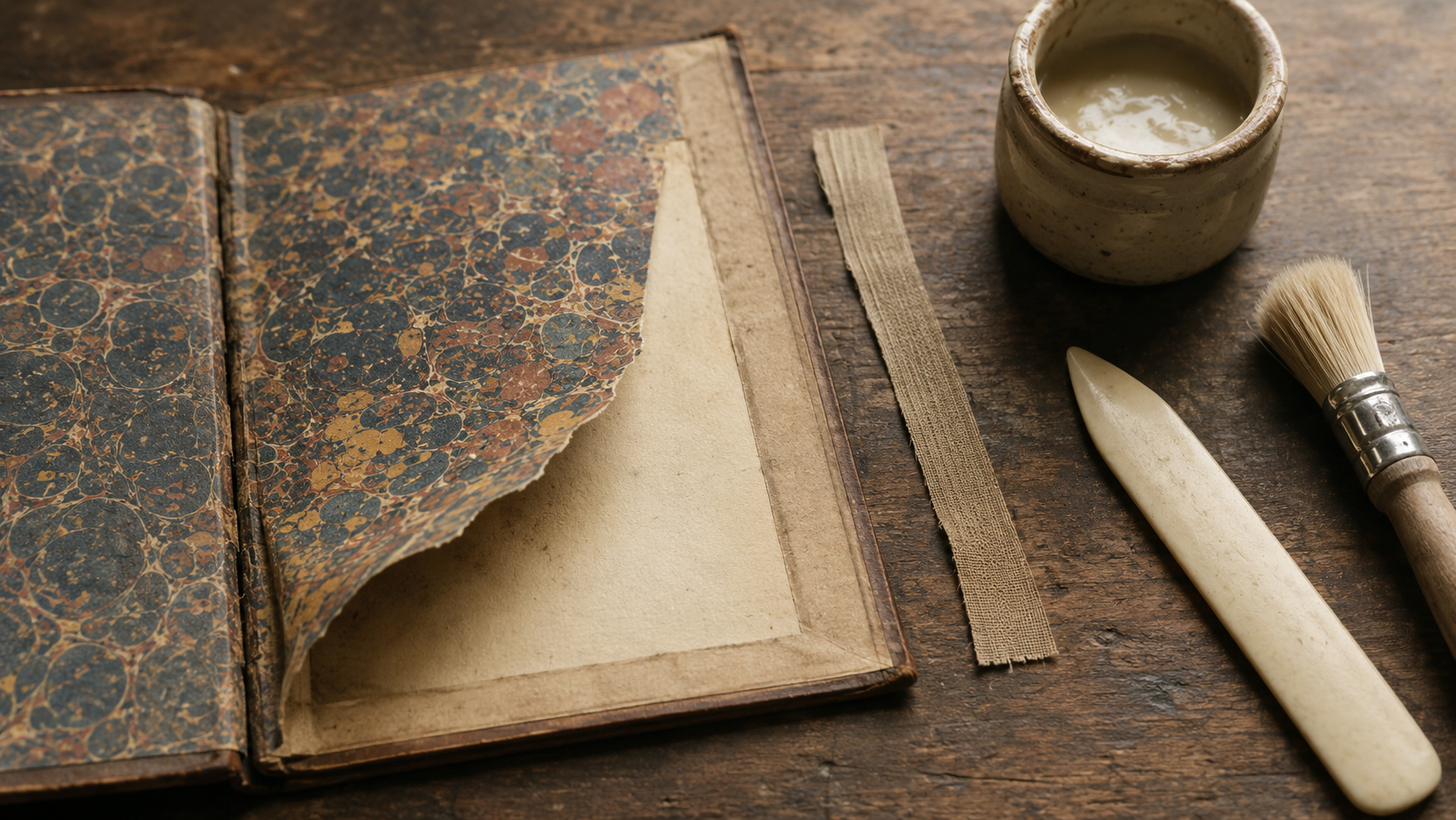 Endpaper paper – types, selection, and technique for replacing endpapers in a book